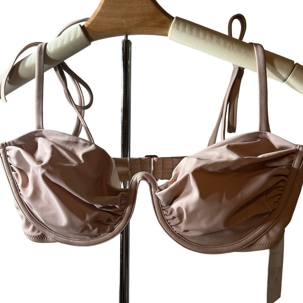 Shade & Shore Women's Light Brown Shoulder Tie Underwire Bikini Top - 36B - NWT